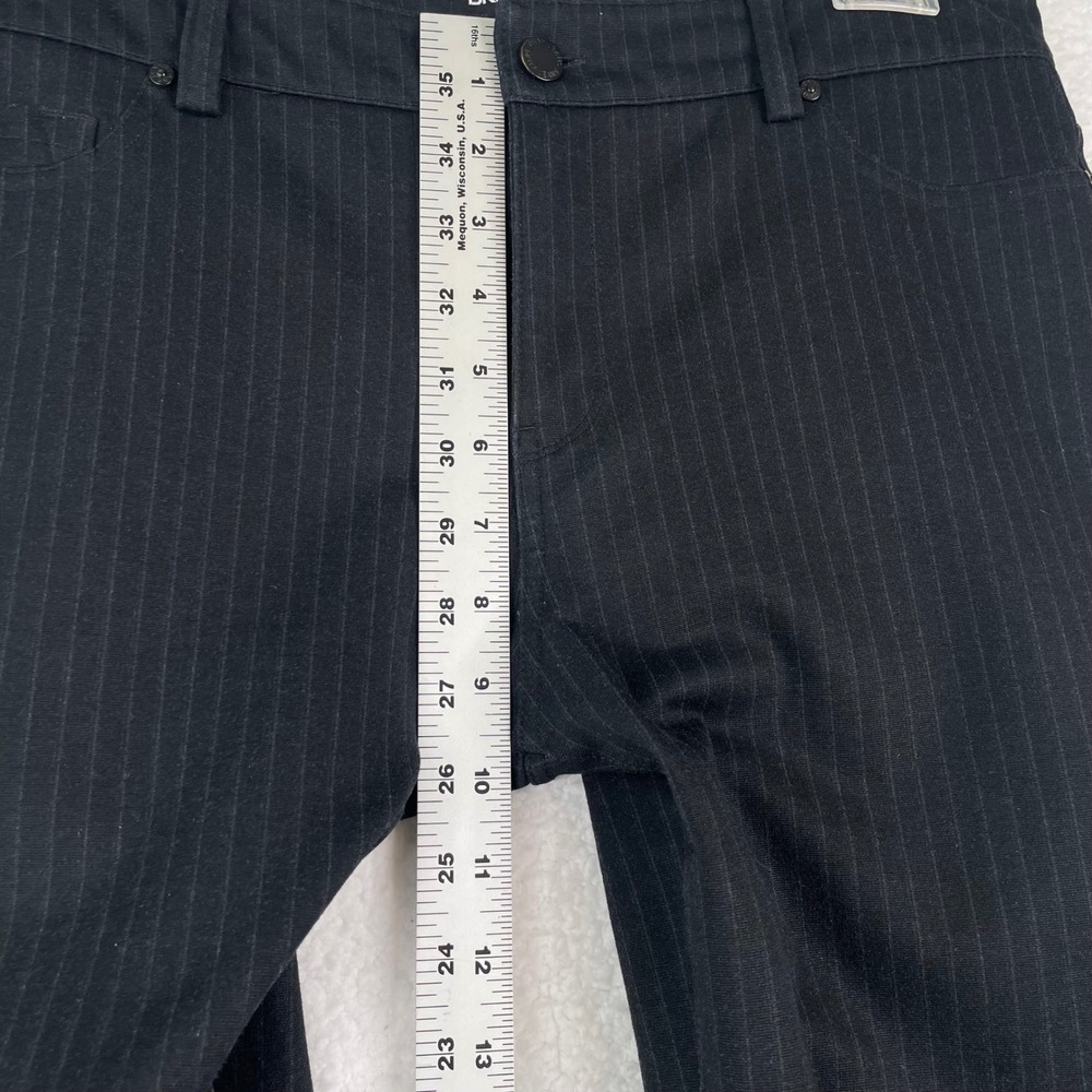 DKNY Jeans Womens Black Pinstripe Slim Leg Trousers Size Medium - Picture 8 of 11